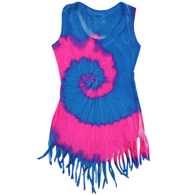 Adult Fringe Dress Blue Bubblegum (3000A)