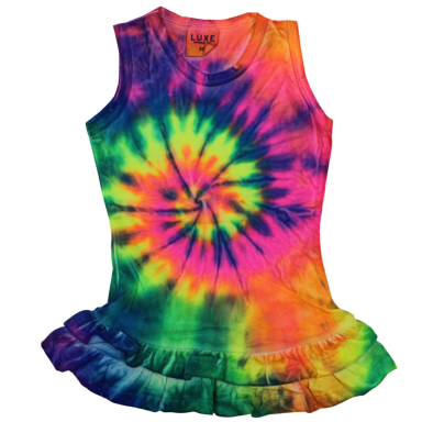 Ruffle Dress Neon Burst - TD-3100T