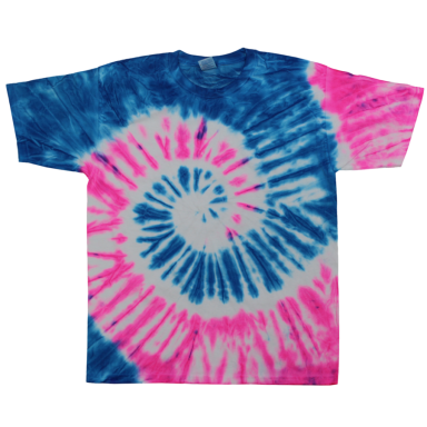 Adult Tie-Dye T-shirt Turq Shadow Pink (TD-100)