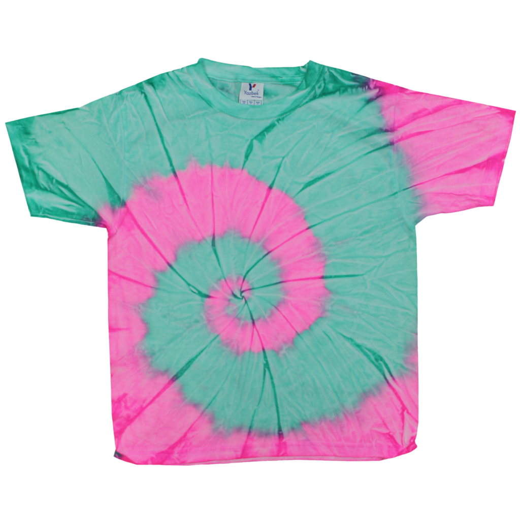 Youth Tie-Dye T-shirt Green Pink (TD-200)