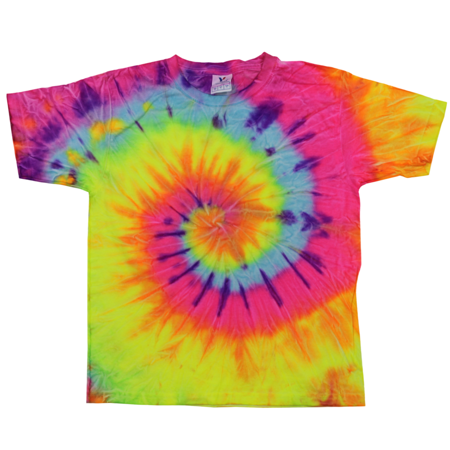 2XL Ice Dyed Rainbow Spiral Tie Dye T-shirt