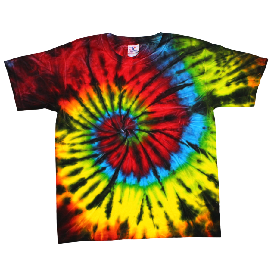 Adult Tie-Dye T-shirt Black Rainbow (TD-100)