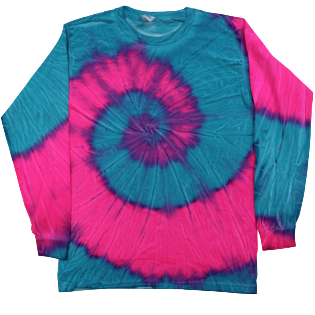 Youth Long Sleeve Tie-Dye T-shirt Pink Sea (YTD-LS)
