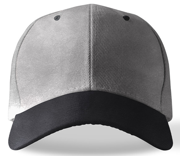 Two Tone Caps Heather Grey and Black 1201