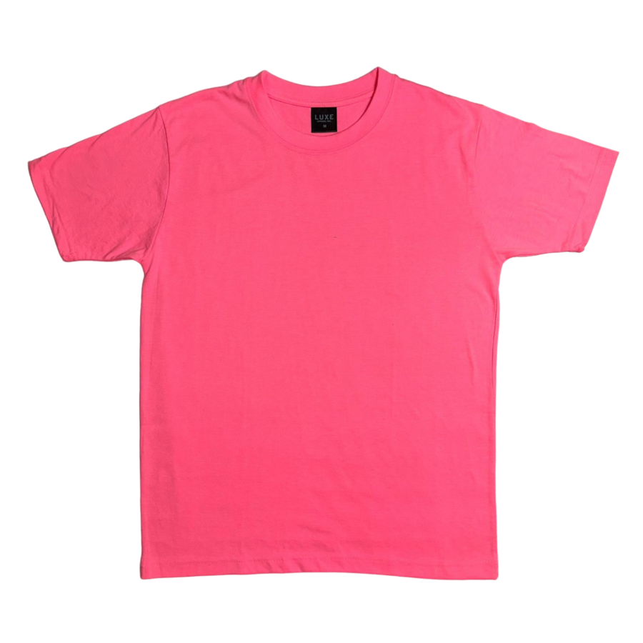 Adult Solid T-shirt Neon Pink (T-100)